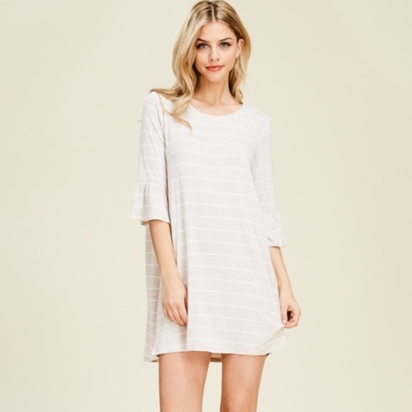 Papermoon Stripe Ruffle Sleeve Tunic Dress - Picture 4 of 6